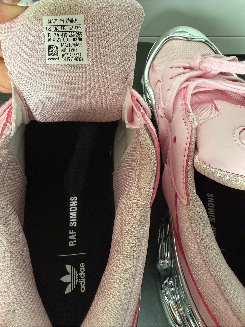 ADDIDAS X RAF
Pink & Silver Runner Sneakers - Picture 6 of 8